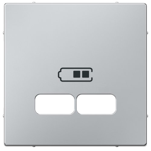 Лицевая панель Schneider Electric Merten System M для 2-м. розетки USB алюминий фото Лицевая панель Schneider Electric Merten System M для 2-м. розетки USB алюминий картинка
